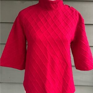Anthropologie Red Quilted Top